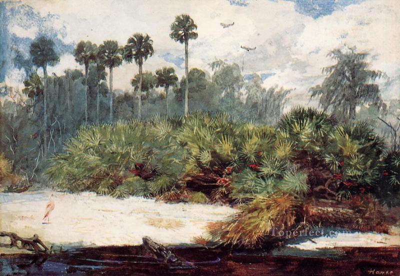 フロリダのジャングルで リアリズム画家ウィンスロー・ホーマー油絵